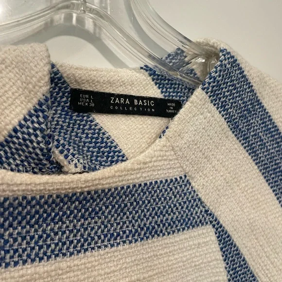 Zara basic collection Navy and Cream Striped Sweater - Picture 3 of 10